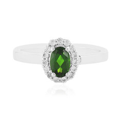 Anillo en plata con Diópsido de Rusia