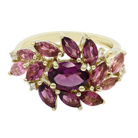 Anillo en oro con Rodolita