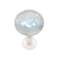 Colgante en plata con Piedra de Luna arcoíris