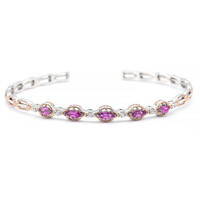 Brazalete en plata con Granate púrpura cambiante (Gems en Vogue)