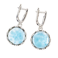 Pendientes en plata con Larimar