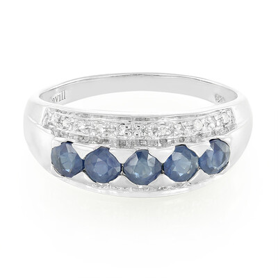 Anillo en plata con Zafiro de Kanchanaburi