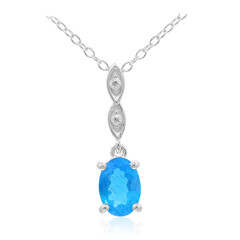 Collar en plata con Apatita azul neón