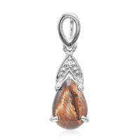 Colgante en plata con Ojo de tigre rojo