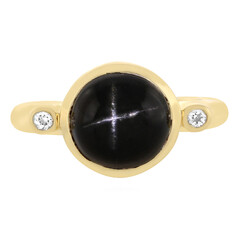 Anillo en plata con Diópsido estrella de la India
