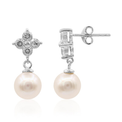 Pendientes en plata con Perla Freshwater