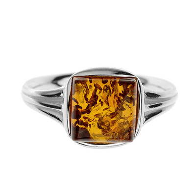 Anillo en plata con Ámbar báltico (dagen)