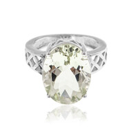 Anillo en plata con Amatista verde