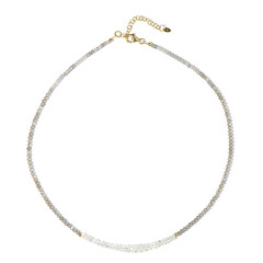 Collar en plata con Piedra de Luna arcoíris