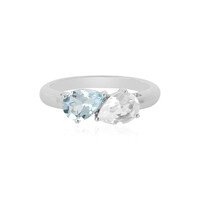 Anillo en plata con Topacio azul cielo
