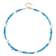 Collar en plata con Apatita azul neón (Riya)