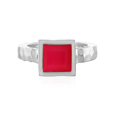 Anillo en plata con Calcedonia frambuesa (MONOSONO COLLECTION)