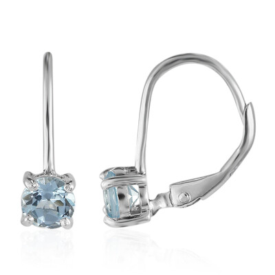 Pendientes en plata con Topacio azul cielo