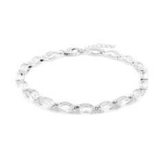 Brazalete en plata con Topacio blanco