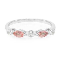 Anillo en plata con Zafiro Padparadscha