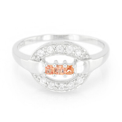 Anillo en plata con Zafiro Padparadscha