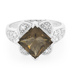 Anillo en plata con Cuarzo ahumado