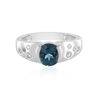 Anillo en plata con Topacio azul de Londres