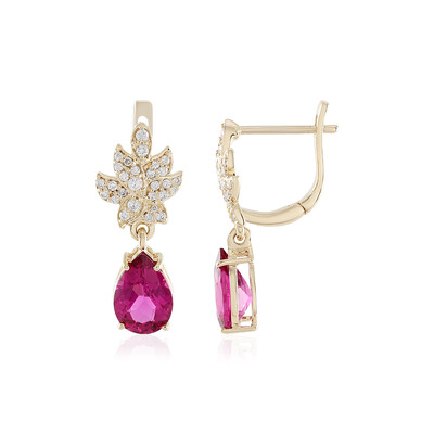 Pendientes en oro con Rubelita (AMAYANI)