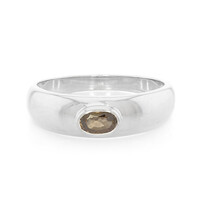 Anillo de hombre en plata con Zircón canela