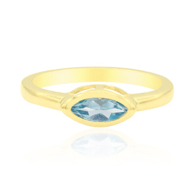 Anillo en plata con Topacio azul suizo