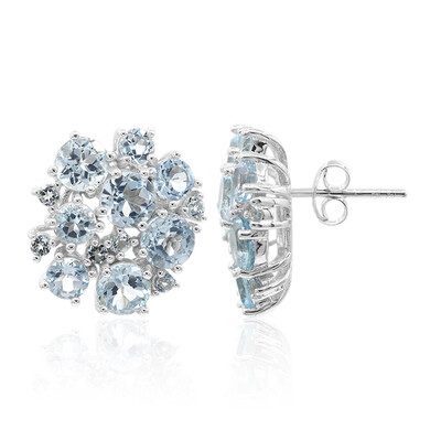 Pendientes en plata con Topacio azul cielo