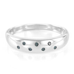 Anillo en plata con Diamante azul rey