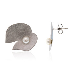 Pendientes en plata con Perla Freshwater (Joias do Paraíso)