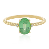 Anillo en oro con Cianita verde