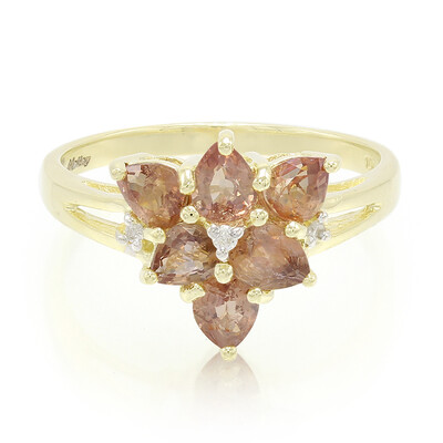 Anillo en oro con Zafiro Padparascha no calentado