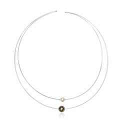 Gargantilla en plata con Perla cultivada de Tahití (TPC)