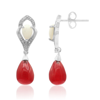 Pendientes en plata con Jadeíta roja