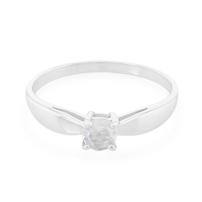 Anillo en plata con Piedra de Luna arcoíris