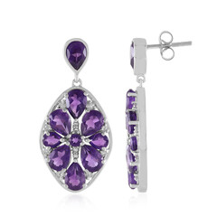 Pendientes en plata con Amatista de Zambia