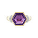 Anillo en plata con Amatista de Zambia
