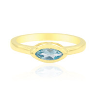Anillo en plata con Topacio azul suizo