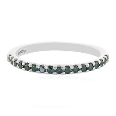 Anillo en plata con Diamante azul I3
