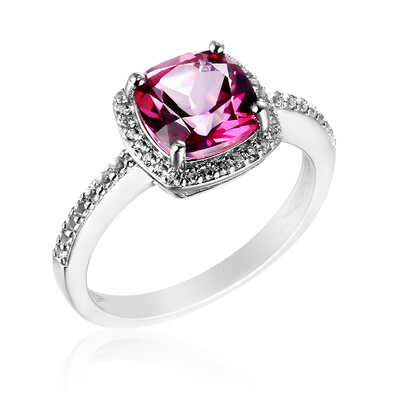 Anillo en plata con Topacio rosa