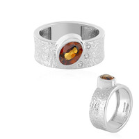 Anillo en plata con Zircón naranja