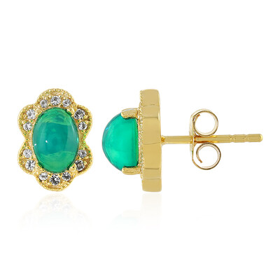 Pendientes en plata con Ópalo verde de Etiopia