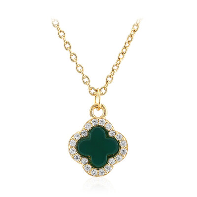 Collar en plata con Ágata verde