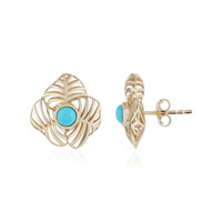 Pendientes en oro con Turquesa bella durmiente (Ornaments by de Melo)