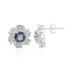 Pendientes en plata con Cuarzo Místico azul