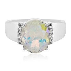 Anillo en plata con Topacio arcoíris