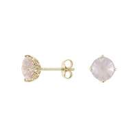 Pendientes en oro con Cuarzo rosa