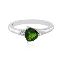 Anillo en plata con Diópsido de Rusia