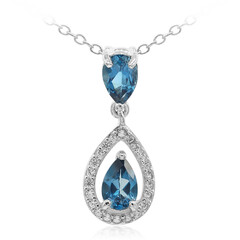 Collar en plata con Topacio azul de Londres