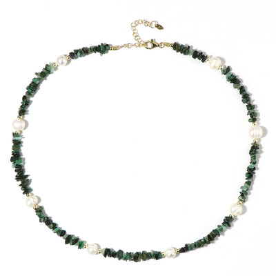 Collar en plata con Esmeralda de Zambia (Riya)