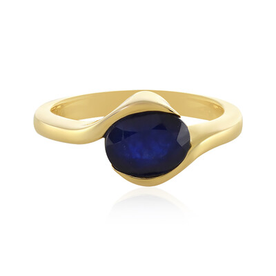 Anillo en plata con Zafiro azul de Madagascar