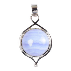 Colgante en plata con Calcedonia azul